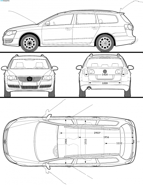 2009 Volkswagen Passat VI (Mk6/B6) Variant Wagon blueprint