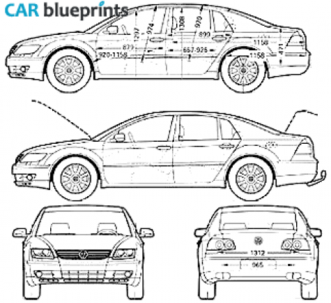 2004 Volkswagen Phaeton W12 Sedan blueprint