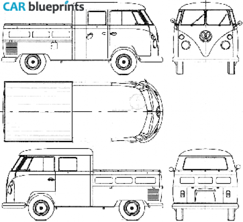 1963 Volkswagen Pick Up Double Cab Pick-up blueprint