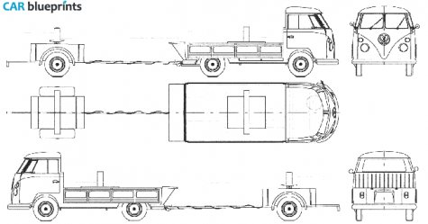 1963 Volkswagen Pick Up Trailer Pick-up blueprint