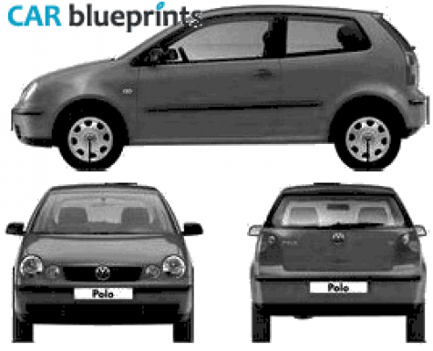 2006 Volkswagen Polo 3-door Hatchback blueprint