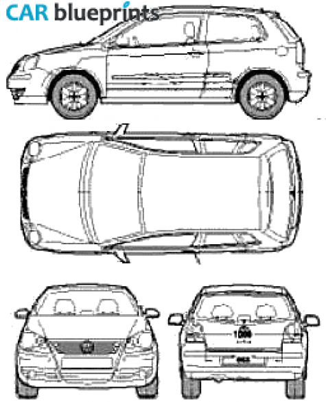 2008 Volkswagen Polo IV (9N3) 3-door Hatchback blueprint