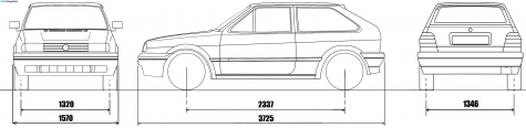 1991 Volkswagen Polo IIF (86C) G40 3-door Hatchback blueprint