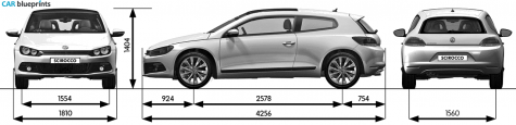 2009 Volkswagen Scirocco III Coupe blueprint