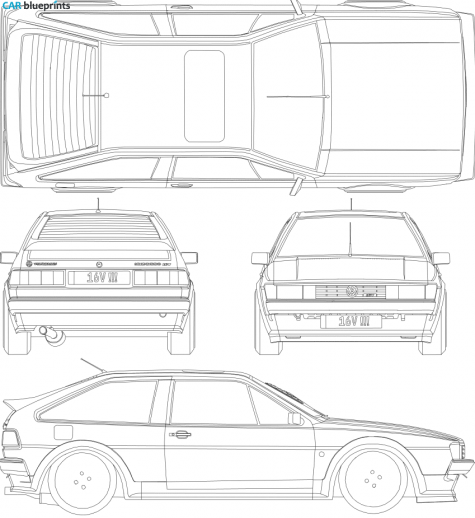 1982 Volkswagen Scirocco II Coupe blueprint