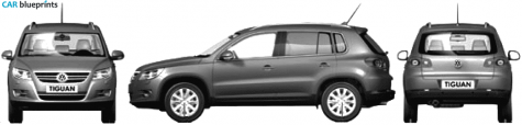 2008 Volkswagen Tiguan SUV blueprint