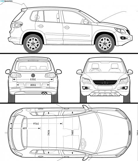 2009 Volkswagen Tiguan SUV blueprint