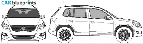 2010 Volkswagen Tiguan SUV blueprint