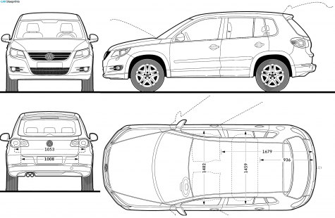 2008 Volkswagen Tiguan Trend SUV blueprint