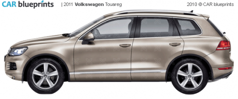 2011 Volkswagen Touareg SUV blueprint