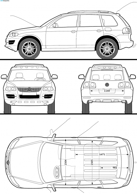 2009 Volkswagen Touareg R50 SUV blueprint
