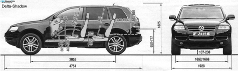 2006 Volkswagen Touareg SUV blueprint