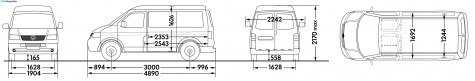 2004 Volkswagen Transporter T5 Panel Van SWB Medium Roof Van blueprint