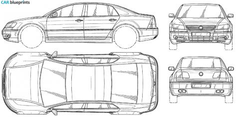 2000 Volkswagen Phaeton W8 Sedan blueprint