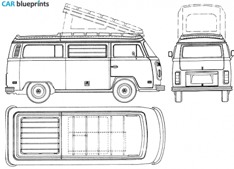 1973 Volkswagen Westfalia Van blueprint