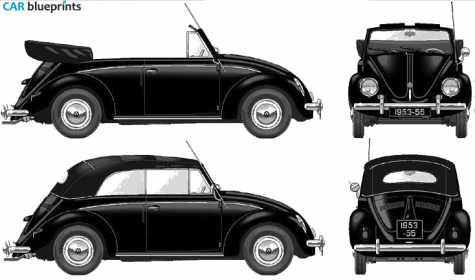 1953 Volkswagen Beetle Karmann Cabriolet blueprint