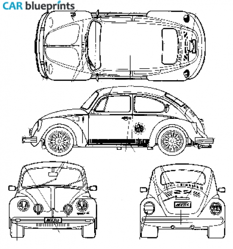 1988 Volkswagen Beetle 1303 Hatchback blueprint