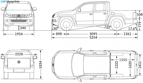 2010 Volkswagen Amarok Pick-up blueprint