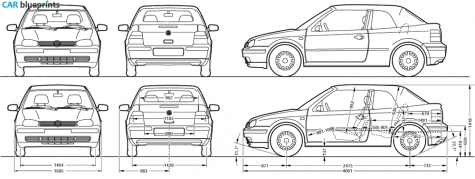 1999 Volkswagen Golf Cabriolet blueprint