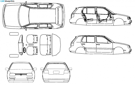 2001 Volkswagen Golf III Hatchback blueprint