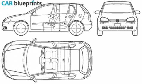 2005 Volkswagen Golf MK V 5-door Hatchback blueprint