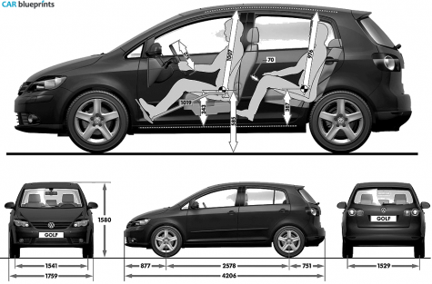 2009 Volkswagen Golf Plus Wagon blueprint