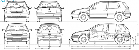 2000 Volkswagen Golf 2-door Hatchback blueprint