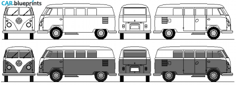 1954 Volkswagen Microbus T2 Bus blueprint