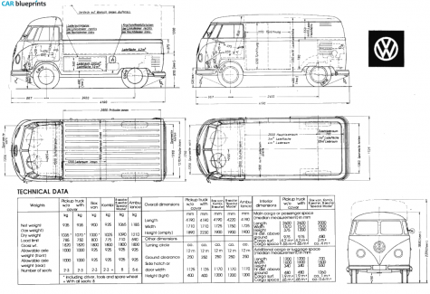 1947 Volkswagen Microbus Bus blueprint