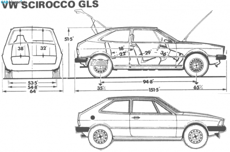 1980 Volkswagen Scirocco I GLS Coupe blueprint