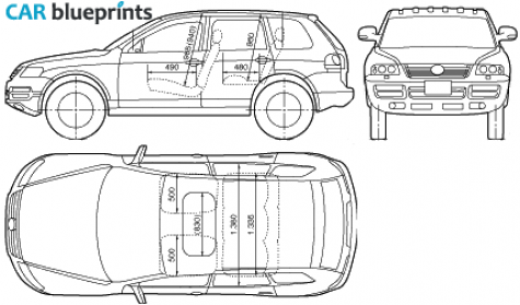 2005 Volkswagen Touareg SUV blueprint