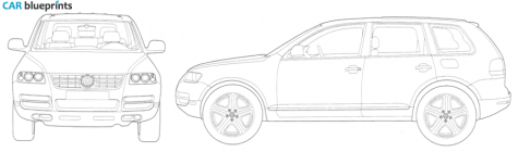 2005 Volkswagen Touareg SUV blueprint