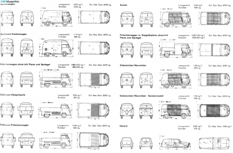 1970 Volkswagen Vintage Bus blueprint