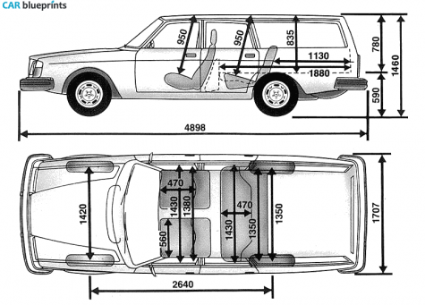 1975 Volvo 265 Wagon blueprint