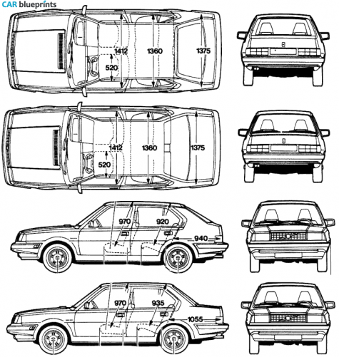 1986 Volvo 360 Sedan blueprint