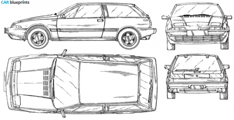 1988 Volvo 480 ES Hatchback blueprint