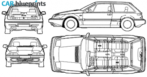 1993 Volvo 480ES Hatchback blueprint