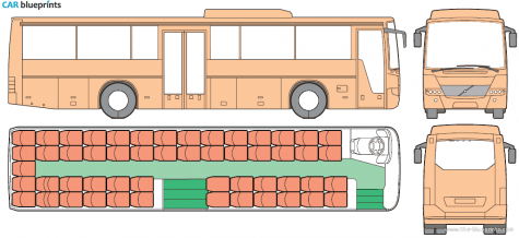 Volvo 8700 Bus blueprint