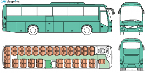 Volvo 9700 Bus blueprint