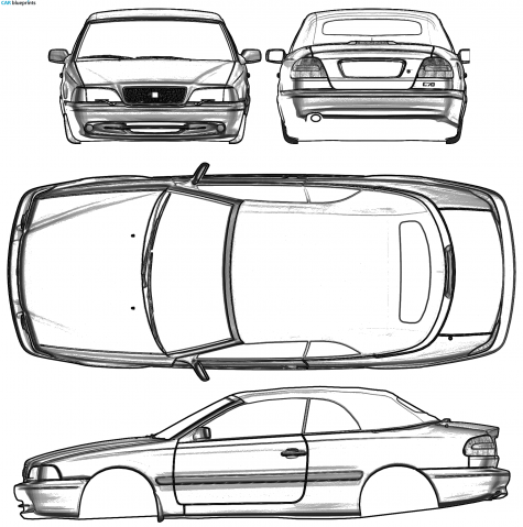 1997 Volvo C70 Cabriolet blueprint