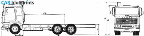 1978 Volvo F10 6x2 Truck blueprint