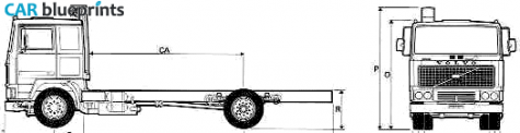 1977 Volvo F12 4x2 Truck blueprint