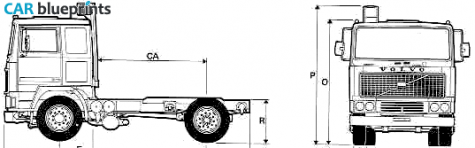 1977 Volvo F12 4x2 Truck blueprint