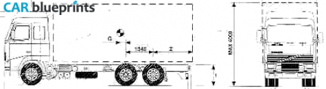 1994 Volvo FH12-340 6x2 Truck blueprint