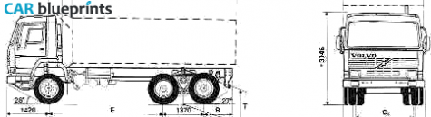 1996 Volvo FL12-380 6x4 MTT 33t Truck blueprint