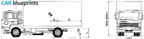 1994 Volvo FL614-115S 4x2 11 ton Truck blueprint