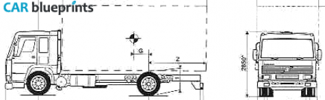 1994 Volvo FL7-285 4x2 18t Truck blueprint