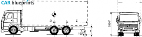 1996 Volvo FL7-285 6x2 MTT 26t Truck blueprint