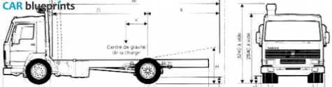 1988 Volvo FL7F 4x2 Chassis Truck blueprint