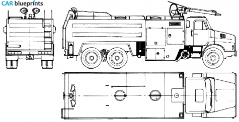 1986 Volvo M12 6x4 Fire Truck blueprint